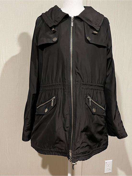 Green With Envy Jackets & Blazers - Green With Envy Black Hooded Utility Anorak Jacket, Sz Med